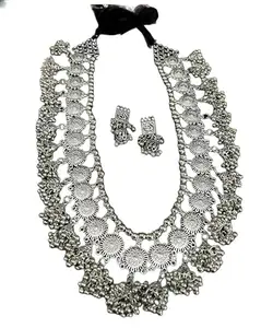 Oxidised Jewellery Set Traditional Threaded Jhumki Choker Necklace Set for Women