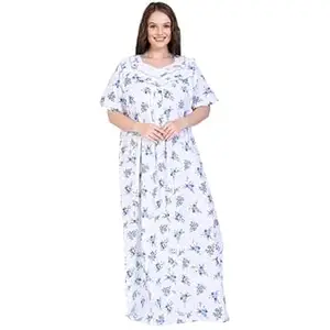 SGDP Women's Pure Cotton Floral Print Nightgown, Full Length Maxi Nightdress, Comfortable Sleepwear Loungewear Maternity Wear