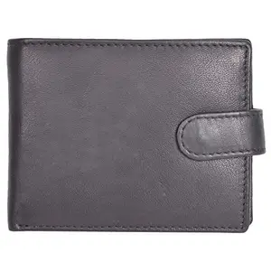 Leatherman Fashion LMN Genuine Leather Black Boy's Wallet 9 Card Slots