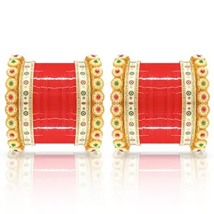 BANGLESKART Bridal Punjabi Chuda Set for Women's and Girl's (Set of 1
