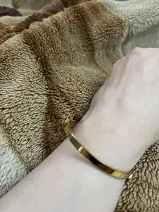 Classic Gold-Toned Adjustable Bangle Bracelet, Minimalist Design