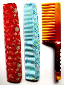 Kanta Stores Derby D37 Grooming Graduated & Wide Teeth Shampoo Hair Comb for Women & Men (Pack of 3)