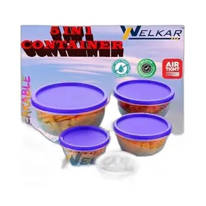 Kitchen Container |250+450+800+1400+2500 ml| Stackable Refrigerator Organizer for Fresh Food Storage | BPA-Free Kitchen Solution|Design - 4951 for Home and Kitchen