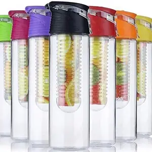 VITARA� Tritan Water Bottle with Fruit Infuser, BPA Free, 800 ml, 121 Weight Loss & Detox Water Recipes e Book (Pack of 1)