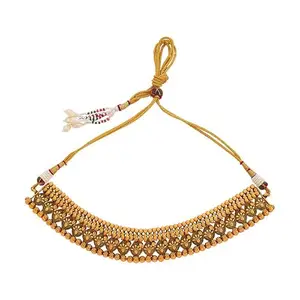 Kushal's Fashion Jewellery Gold Plated Ethnic Antique Necklace- 409856