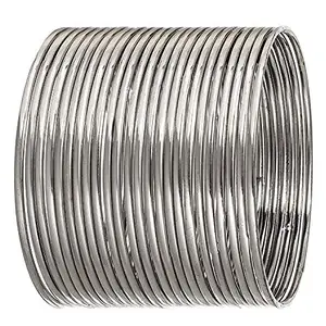Generic Oneness Oxidised Plain Nikle Silver Plated Bangles Set for Women and Girls - (Set of 24 Bangles)_Nickle Silver_2.8