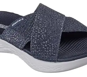 Skechers Womens ON-THE-GO 600 - GLISTENING Navy Casual Flip Flops