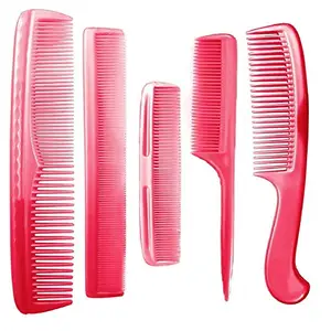 Boosty® Professional Hygienic Plastic Hair Brush Combs, Hair Styling Hair Comb, Kanghi, Comb Set For Men And Women (10 Pcs Comb Set) (5 Pcs Set)