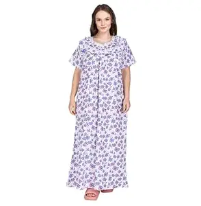 SGDP Women's Pure Cotton Floral Print Nightgown, Full Length Maxi Nightdress, Comfortable Sleepwear Loungewear Maternity Wear