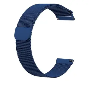 MELFO 22mm Smart Watch Strap Compatible with Crossbeats Ace Magnetic Metal Chain - Blue