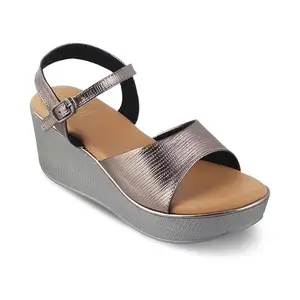tresmode Elegant Banners PewterWomen's Dress Wedge Sandals Elevate Your Special Occasion Style!|| Size (EU-40/UK-7/US-9)