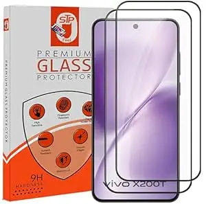 STP FEEL Premium Tempered Glass Screen Protector Guard Compatible For Vivo X200T 5G (Ultrasonic Fingerprint Working) (6.67 Inch , Pack of 2) | Edge to Edge Coverage With Easy to installation kit for Smartphone