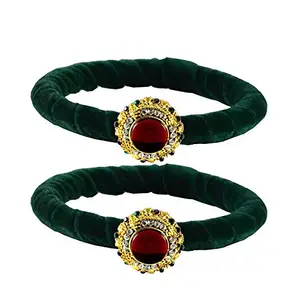 MAYA FASHION Green Stone Brass Bangle With Very Extra Large Size Elegant Extra Large Size Bangle | Perfect Fit for Plus Size banglesTrendy and Comfortable Fit for woman and girls | (Sku-ban2019)