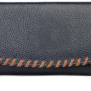 REEDOM FASHION Genuine Leather Women Evening/Party, Travel, Ethnic, Casual, Trendy, Formal Green Genuine Leather Wallet (4 Card Slots) (Navy Blue) (RF4648)