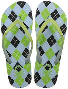 United Colors of Benetton Women's Lime Flip-Flops - 3 UK/India (36 EU)(18A8CPPPL127I)