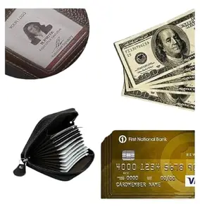 Swastik Traders Unisex RFID Wallet Id Card Holder Genuine Leather Credit Card Wallet Women Men Card Holder (Random Colours Only) (Pack of 1)
