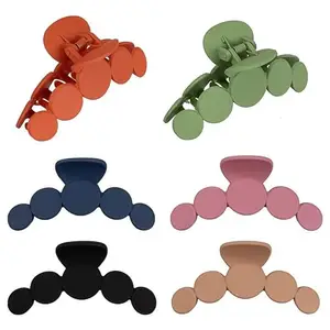 FAMEZA Hair Claws 6 Colors Hair Claw Clip 4 Inch Matte Hair Catch Nonslip Strong Hold Hair Jaw Clamp Hair Styling Accessories for Women Girls Thin Thick Hair