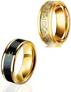 Women Combo Gold Dragon & Gold Smart Temperature Ring (IR254)