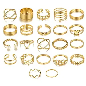 Jewels Galaxy Jewellery For Women Gold Plated Contemporary Stackable Rings Set of 22 (JG-PC-RNGV-993)