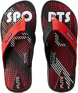 FLITE Men's Black-Red Slipper-6 UK (FL0272G)