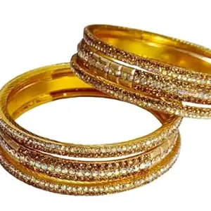New Suhag Bangles Fashion Jewellery Traditional Gold Plated Ethnic Kada chudi Zircon Gemstone Bracelet Bangles Set for Girls and Women