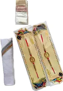 Veera Rakhi Raksha Bandhan Rakhi Bracelet Men Brother Rakhi combo Set of 2 Handkerchief