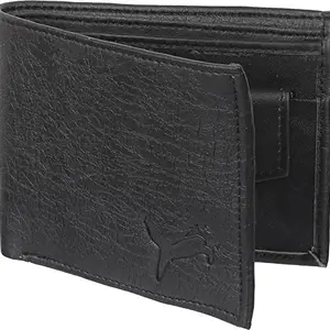 WILD EDGE Black Formal and Stylish Wallet for Men - Artificial Leather Wallet for Men - Slim Bi-fold Stylish Wallet for Men (Black)