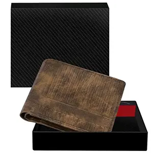 DUQUE Men's EleganceGent Made from Genuine Leather Luxury, Style, and Functionality Combined Wallet (JAC-WL28-Brown)