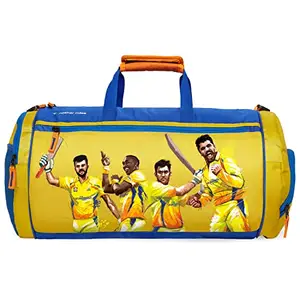 Nasher Miles CSK Yellow - Blue 4 Player Gym Bag Sports Duffel with Shoe Compartment 34 L