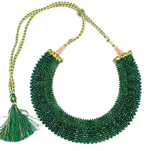 Ratnagarbha Emerald Green Ethnic Choker Necklace, May Birthstone Necklace, Emerald Traditional Wedding Choker, Emerald Green Choker Necklace, Emerald Necklace for Women, Emerald Green Stylish Choker