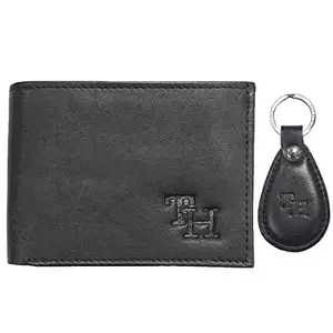 TANNED HIDES - Genuine Leather Designer Wallet with Attrective Leather Keychain - Export Quality - Special Price ONLY On Amazon