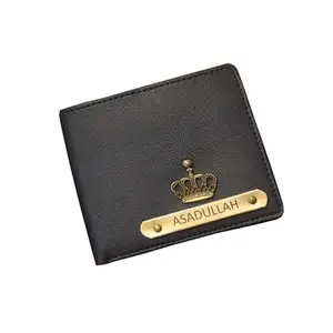 NAVYA ROYAL ART Personalized Wallet for Men and Boys | PU Leather Customized Purse with Name & Charm | Unique Birthday & Anniversary Gift for Men - Black 02