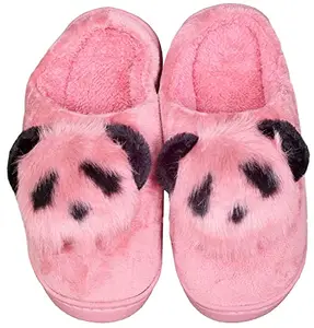 KOMTO Beautiful Cute Panda Girls Fur Slipper Indoor and Outdoor Animal Slippers For Women Pink Panda Uk Size 6