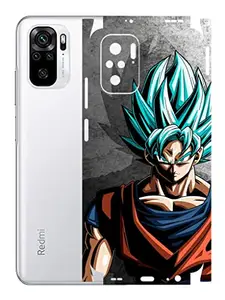 AtOdds AtOdds - Redmi Note 10 Mobile Back Skin Rear Screen Guard Protector Film Wrap (Coverage - Back+Camera+Sides) (Goku)