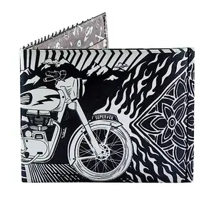 Supervek Royal Trip Enfield Paper Slim Wallet | Biker Motorcycle Stitched Tyvek Bifold Mens Wallet | Men's Bike Accessories Credit Card Holder Purse Wallets, Gifts for Him Boys Gents