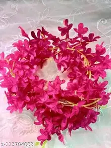 Hair gajra flowers for wedding, pink (pack of 2)
