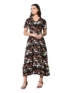 DECKEDUP Brown A-line Maxi Dress
