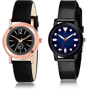 NEUTRON Exclusive Analog Black and Blue Color Dial Women Watch - GW11-(65-L-10) (Pack of 2)