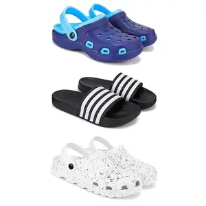 Lightweight Classic Clogs || Sandals with Slider for Men-Combo(3)-3019-3024-3057-9 White(COMBO(3)-3019-3024-3057-9_BZ)