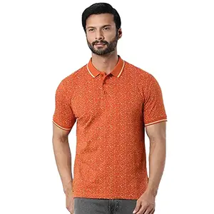 Indian Terrain Solid Cotton Regular Fit Mens T-Shirt (Brown, Small)