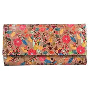 ShopMantra Wallet for Women's |Clutch |Vegan Leather | Holds Upto 11 Cards 1 ID Slot | 2 Notes & 1 Coin Compartment | Magnetic Closure| Multicolor (Floral)