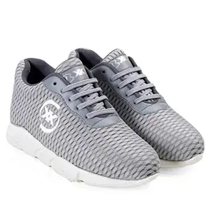 BXXY 3 Inch Hidden Height Increasing Light-Grey Sport Shoes for Cricket, Football, Basketball etc. 7 UK