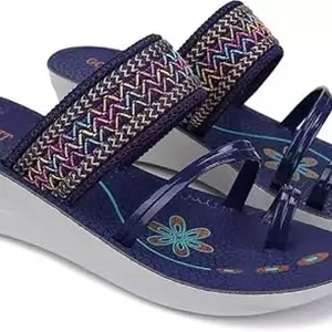 Trendy Slipper For Women | Lightweight PU Slipper | Sweat free | Super flexible | Flip-Flop For Women (Blue)