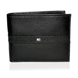 Tommy Hilfiger Hexton Leather Global Coin Wallet for Men - Black, 4 Card Slots