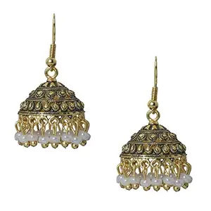 Shining Jewel - By Shivansh Women's 24K Gold Medium Size Jhumki Earring with Pearls (Golden)
