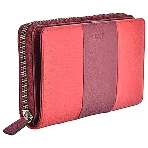 SKYLE Ladies Purse Handbag (Biking Red), Pure Leather Wallet for Women, RFID Wallet for Women Stylish, Women Clutch Purse, 15+4 Card Slots/Cash & Coin Compartments (J03-12999)