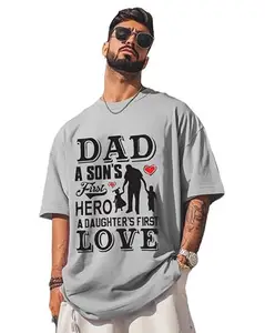 AUSK Men Oversize t Shirts || Loose fit Cotton Blend Tshirt for Men Grey