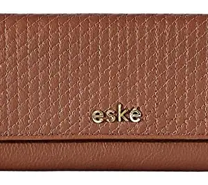 eske Sophie - Tri Fold Wallet - Genuine Quilted Leather - Holds Cards, Coins and Bills - 15 Card Slots - Compact Design - Pockets for Everyday Use - Travel Friendly - Water Resistant - for Women