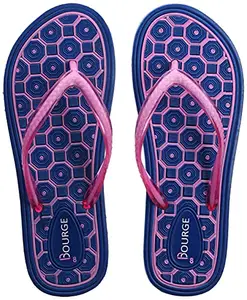 Bourge Women's Gallery-z65 Blue Flip-Flops-4 Kids UK (Gallery-206-04)