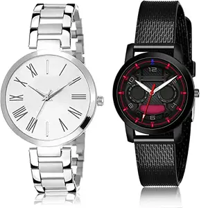 NEUTRON Chronograph Analog Silver and Black Color Dial Women Watch - G300-(59-L-10) (Pack of 2)